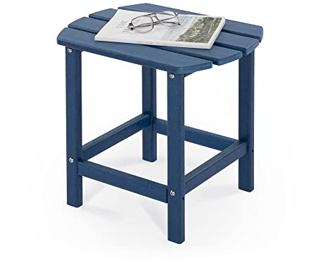 TORVA Adirondack Garten Beistelltisch für den Außenbereich, HDPE Beistelltisch aus recyceltem Kunststoff für die Terrasse, Garten Couchtisch, wetterbeständig, Marineblau