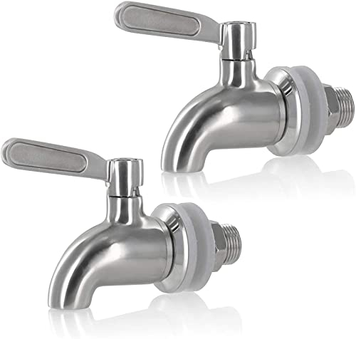 2er-Pack 304 Edelstahl Getränkespender Spigot Ersatz Saft Kaltgetränk Bier Weinfass Wasserhahn