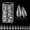 120PCS Clear Half Frosted Nails Tip Almond Acrylic Fake Nails Full Cover Fake Nails Medium Stiletto 12 Sizes For Nail Salons and Home