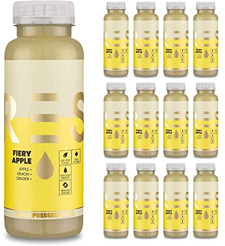 PRESS Healthfoods, 12 x 250ml Super Ginger, Cold Pressed Apple Juice, Juice Contains Apple, Lemon and Ginger