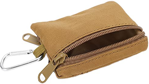 Mini Molle Tasche Nylon, Taktische Geldbörse mit Karabiner | Reißverschlussfach Für Sichere Aufbewahrung, Robustes Nylongewebe, Kompakte Schlüsselkartenetui Für Outdoor Wandern Alltag