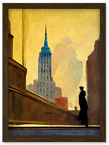 Doppelganger33 LTD 5th Avenue New York At Sunrise Watercolour Painting Artwork Framed Wall Art Print A4