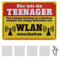 JPGhaha Türschild Teenager Blechschild 14 X 20CM Metall Jugendzimmer Geschenkidee Weihnachten Deko Blechschild für Teenager - WLAN Vorsicht Teenager Schild