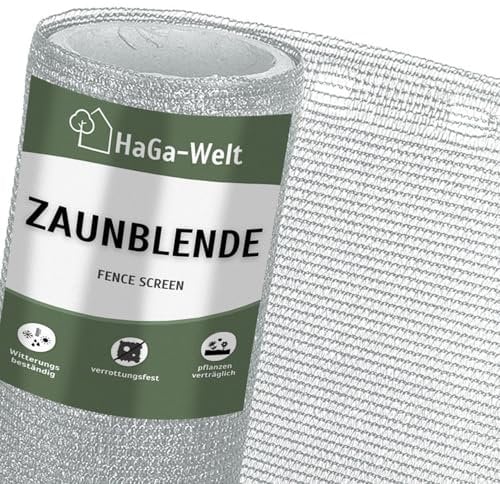 HaGa Zaunblende 0,9m x 50m mit 85% Schattierwirkung in Silbergrau – Balkon Sichtschutz & Terrassen Sonnensegel – Hitzeschutz & Sonnenschutz für Pflanzen – Wetterfest & Temperaturbeständig