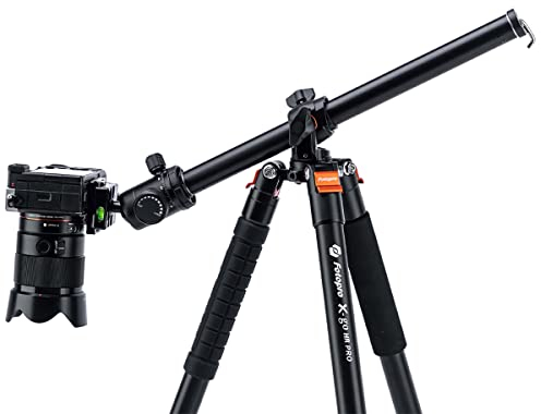 Fotopro Aluminium Trepied Appareil Photo 160 cm, trépied horizontal en aluminium, monopode portable avec tête sphérique, capacité de charge de 10 kg, plaque à dégagement rapide, pour voyage et travail