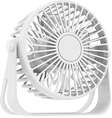 SC Products USB Desk Fans With Adjustable 3 Speeds White - Table Fan For Bedroom, Ideal for Home, Office Accessories - Silent Mini Fan with 360° Vertical Rotation - Portable USB Desk Fan