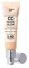 IT Cosmetics, Crème CC+ Nude Glow Your Skin But Better, Couvrance Moyenne, SPF40, Enrichi en Peptides, Collagène & Vitamines, Fini Naturel & Lumineux, 32 ml, Teinte : Light Medium