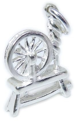 Spinnrad Sterling Silber Anhänger .925 x 1 Nähgarn Anhänger