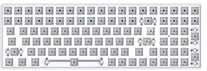 Qutsvosh 100 Key Hot-Swappable Mechanical Keyboard Kit RGB Bluetooth+2.4G Wireless+Wired 3 Mode Gaming Keyboard White