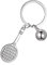 Otuuz Silberner Tennis Schlüsselanhänger Tennisschläger Tennisball Schlüsselanhänger aus Metall Sport Schlüsselring für Tennisspieler Geschenk