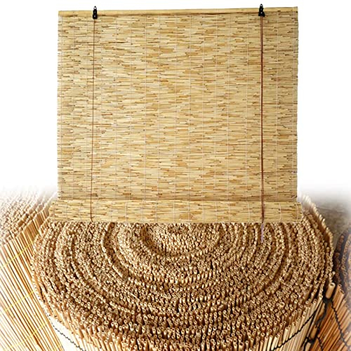 Lnder Outdoor Rollo Bambus Anpassbar Natural Bambusrollo 40x60cm 50x70cm 120x200cm 165x300cm Retro Wetterfest Schilf Vorhang,Sichtschutz Jalousine