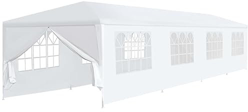 GuyAna Gartenzelt 3x12 m Weiß Gartenpavillon Hardtop Pavillon 3x12 Wasserdicht Stabil