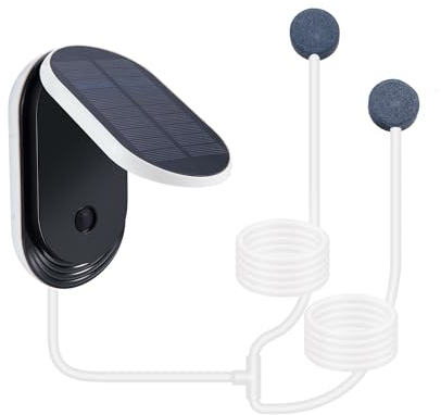 Lewisia Solar Air Pump with USB Charging Portable Fish Bait Aerator Live Bait Aerator Pump Fishing Aerator Pond Bubble Oxygenator Aquaponics Aquaculture Hydroponics Bubbleponics 3 Working Modes