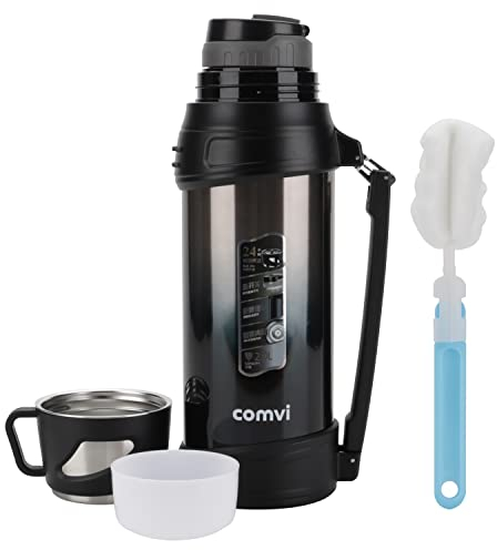 LA Comvi Flask for hot Drink – Flasks for hot Drinks 2 Litre - 24 Hours Hot&Cold Thermal Flask - 3Layers (2Steel Layers,1 Copper Layer) Insulated Coffee Flask - Steel Water Bottle - Vacuum Flask -Blue
