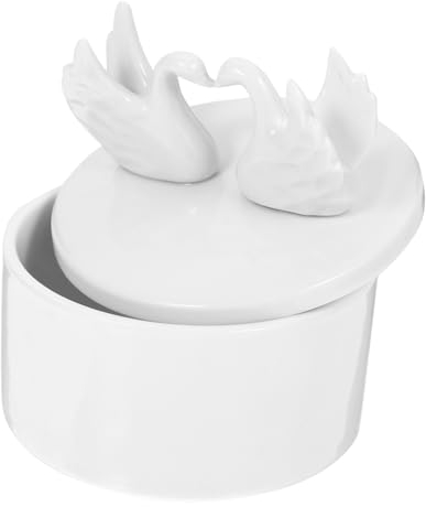 OFFSCH Caja joyero cerámica plato anillo cisne soporte cerámica para joyería joyero pequeño joyeros pequeños joyas titular la joyería soporte pendientes cerámica