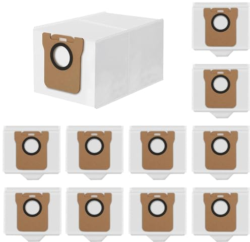 Quixotical 10 pcs Vacuum Hoover Bag for Dreame L10 Ultra / L10s Ultra / L20 Ultra/Xiaomi X10, X10+, S10, S10+, S10 Pro Robot Vacuum Cleaner, Dust Bags Replacements, 3L Large Capacity