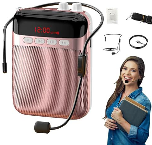Amplificador de voz portátil, amplificador de voz portátil, sonido claro, amplificador inalámbrico con batería de larga duración para centros comerciales y presentaciones