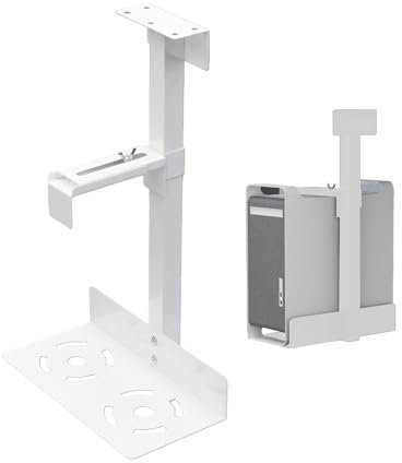 Soporte para CPU bajo el escritorio - Soporte para CPU montado en la pared | Soporte para PC de pared y debajo de la mesa con opciones de montaje flexibles, soporte de CPU debajo del escritorio para