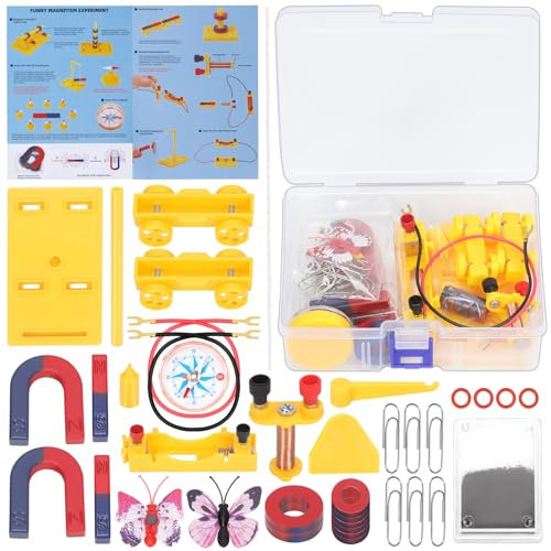 Keadic 38Pcs Magnet Wissenschaft Kit enthält Bar/Ring/Hufeisen/Schmetterling magnetische, Kompass, Eisen, grundlegende Physik Labor Elektromagnet Experiment Set für Schüler Lernen Starter