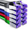 deleyCON 10x 0,25m CAT7 Netzwerkkabel - 10 Gigabit - Kurzes 25cm RJ45 Patchkabel Ethernet Kabel (Kupfer, SFTP PiMF Schirmung) - LAN DSL Switch Modem Router Patchpanel CAT7 CAT6 CAT5 - Bunt
