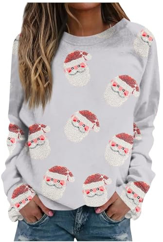 Generisch 2024 Angebote Elektronik Blitzangebote des Tages,Ugly Christmas Sweater Xmas Pullover Weihnachts Sweatshirt Damen Oversized Sweatshirts FüR Damen Winter Oberteile(White,M)