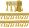 10 Meter Fransenborte Bordüre Gold 60mm Quastenborte Hängende Quastenspitze Fransenband für Vorhänge, Kleidung, Schuhe und Hüte, Wohnkultur