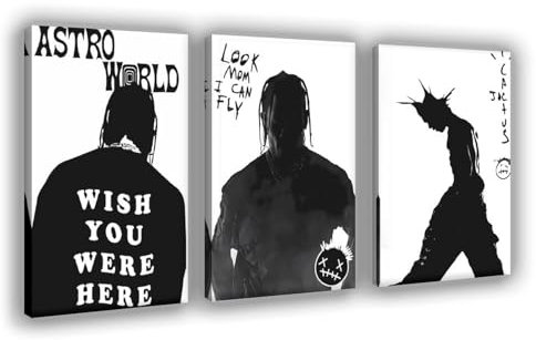 Travis Scott Album Poster 4 Leinwand Poster Schlafzimmer Dekoration Landschaft Büro Raumdekoration Geschenk Frame-style 12x18inch(30x45cm)