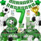 WINAROI Futebol Decoracion Cumpleaños 7 Años,Cumpleaños Decoracion Set de Fútbol,Globos de Cumpleaños 7 Años,Cumpleaños real Madrid,Vajilla de Fiesta Fútbol Tema Incluye Globos Platos Vasos