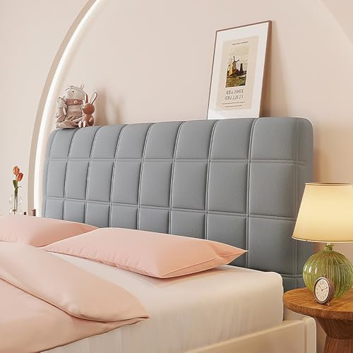 LUOZIQINX Bettkopfteil Hussen All-Inclusive, Stretch Verdicken Kopfteilbezug, Staubdichte Bett Kopfteil Bezug Waschbar für Eine Vielzahl Von BettköPfen,Dark Grey,180cm