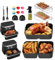 16pcs Molde Silicona Freidora de Aire, Accesorios Freidoras de Aire para Ninja Foodi Flexdrawer AF500EU, 1 × 10,4 L y 2 × 5,2 L, Reutilizable Moldes Silicona Air Fryer