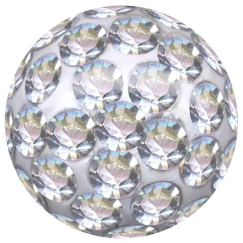 Epoxy-Kugel Epoxyd-Harz Ersatz-Kugel Schraub-Kugel Piercing Gewinde 1.2mm 1.6mm 7 Farben Chirurgen-Stahl 316L Edelstahl Kristall Strass (Weiß Klar, Kugel 5 mm + 8 mm (2er SET) | Gewinde 1.6mm)