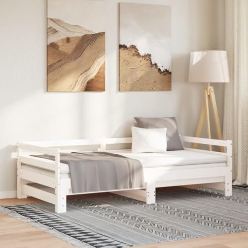 Xichuzi Ausziehbares Tagesbett ohne Matratze Weiß 80x200 cm, Schlafsofa, Daybed, Bettsofa, Sofa Bed, Sofabett, Schlafcouch, Jugendbett, Bettgestell, Bettcouch - 814695