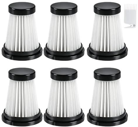 6 HEPA-Filter, kompatibel mit Moosoo K12 / K12 Pro / K13 Staubsauger und kompatibel mit Genius Invictus One 1.0/2.0 Handstaubsauger