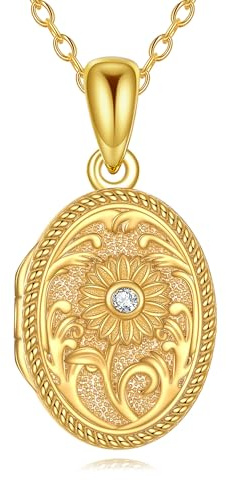 DAYLINLOVE Herz/Rose/Blume/Schmetterling/Sonnenblume/Baum des Lebens Urne Medaillon Halskette für Ash 925 Sterling Silber Urne Medaillon Schmuck Geschenke für Frauen