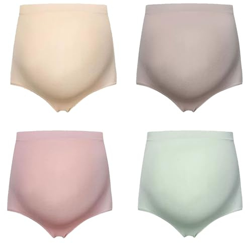 SSKHE 4Pcs Culotte Maternité de Grossesse Taille Haute, Enceintes de sous-vêtements Femme sans Couture, sous-vêtements de Maternité, Calecon Grossesse, Culottes de maternité pour Femme