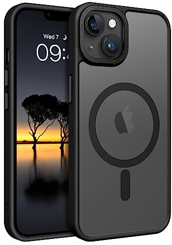 GaoBao für iPhone 14 Hülle, Handyhülle iPhone 14 [Kompatibel mit MagSafe] Durchscheinende Matte Magnetische Stoßfeste Anti-Fingerabdruck Schutzhülle Handyhülle für 6.1 Case, Schwarz