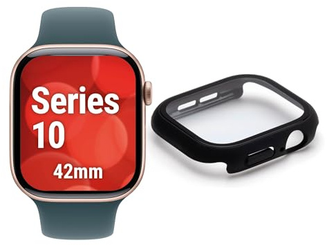 Full Body Schutzglas für Apple Watch 11/10 (42mm) (10H), Echtglas, IP68 | DISPLEX Smartwatch Glass, All-in-One-Protector, Rundumschutz für Display & Gehäuse, wasserdicht, Snap-on-Montage, Ultra-Clear
