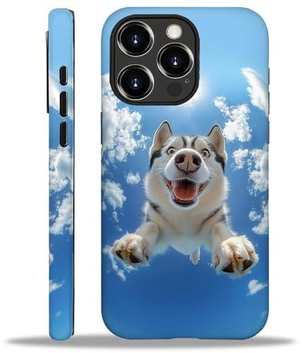 yicomon Compatible with iPhone 16 Pro Max Case, Cute Husky Dog Pattern Print Matte Phone Case Durable Fashion Funny Liquid Silicone Case Soft Anti-Scratch Shockproof Protective Cover