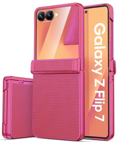 SIXBOX pour Samsung Galaxy Z Flip 7 Coque avec Protection de Charnière Robuste, Protection Extérieure de l'écran, Compatible avec Wireless Charging, Fine Slim Étui pour Samsung Galaxy Z Flip 7, Vert
