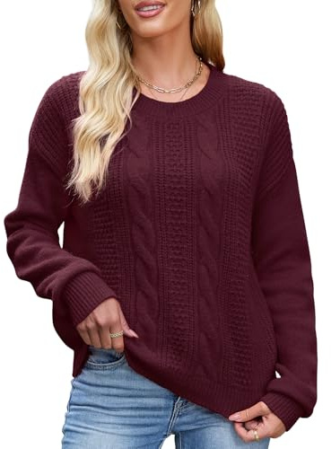 Jumper Sweater Women Chunky Pullover Thick Warm Winter Jumpers Cable Knitted Clothing Ladies Crew Neck Baggy Sweaters Long Sleeve Fall Tops