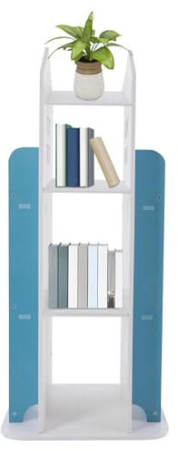 360° Drehbares Blaues Bücherregal, 3-lagiges Kinderbücherregal, Leseecke, Standbücherregal, Vertikales Lagerregal, Multifunktionales Stand-Comic-Bücherregal, Geeignet Für Zuhause, Büro Und Schlafzimme