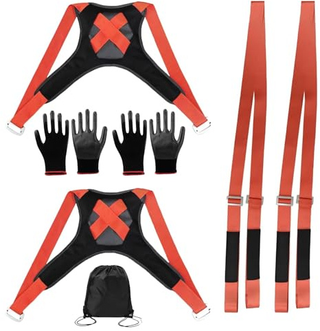 Kottwca Tragegurte Umzug 2 Personen Kit für den Umzug von Möbeln & Geräten, Tragfähigkeit 400 kg,Tragegurt für Möbel Umzugshelfer mit Rutschfesten Handschuhen, Einfaches Heben, Tragen, Möbeltragegurt