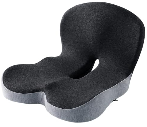 Wxeadu Sitzkissen Orthopädisch, Ergonomisches Sitzkissen, Orthopädisches Sitzkissens mit Rückenlehne, Memory Foam Steißbeinkissen für Büro, Auto, Rutschfester Sitz für Steißbein, Ischias Entlastung