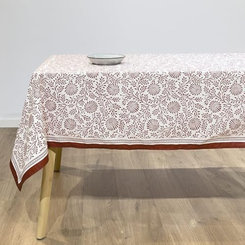 NAF NAF Harz-Tischdecke, schmutzabweisend, 100 % Baumwolle, Rajasthan, 150 x 250 cm