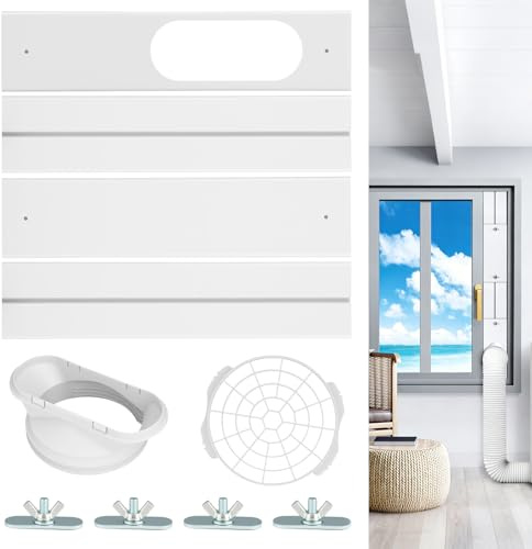 Kit de Ventana de Aire Acondicionado Portátil, Adaptador Ventana Aire Acondicionado, Placa Sellado Ventana Ajustable para Aire Acondicionado Móvil, Manguera de Aire Acondicionado Portátil