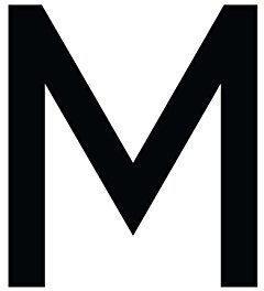 Buchstaben Aufkleber, wetterfest, einzelner Buchstabe M, schwarz, 10 cm (100mm) großgeschrieben