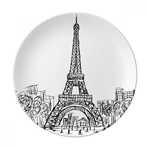 Eiffelturm Quadratisch Frankreich Paris Deko Porzellan Dessertteller 20,3 cm Abendessen Home Geschenk