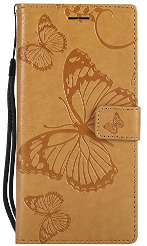 DENDICO Cover per Huawei P20 PRO, Pelle Portafoglio Custodia per Huawei P20 PRO Custodia a Libro con Funzione di appoggio e Porta Carte di Credito - Giallo