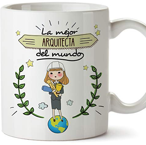 Arquitecta Tazas Originales de café y Desayuno para Regalar a Trabajadores Profesionales - La Mejor Arquitecta del Mundo - Cerámica 350 ml