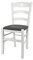 t m c s Tommychairs - Chaise Cuore pour Cuisine, Bar et Salle à Manger, Robuste Structure en Bois de hêtre laqué en Couleur Blanc et Assise rembourrée et revêtue en Cuir Artificiel Couleur Gris foncé